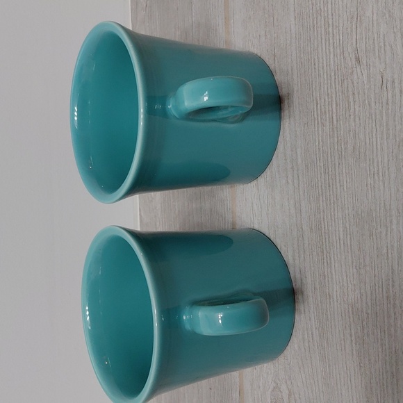 Fiesta Homer Laughlin Turquoise Ring Handle Coffee Mugs - Picture 6 of 10
